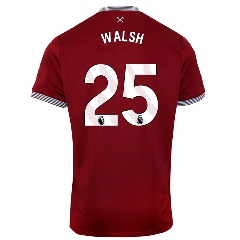 Danxen Män Megan Walsh #25 Vinröd Vit Hemmatröja Matchtröjor 2025/26 Tröjor T-Tröja