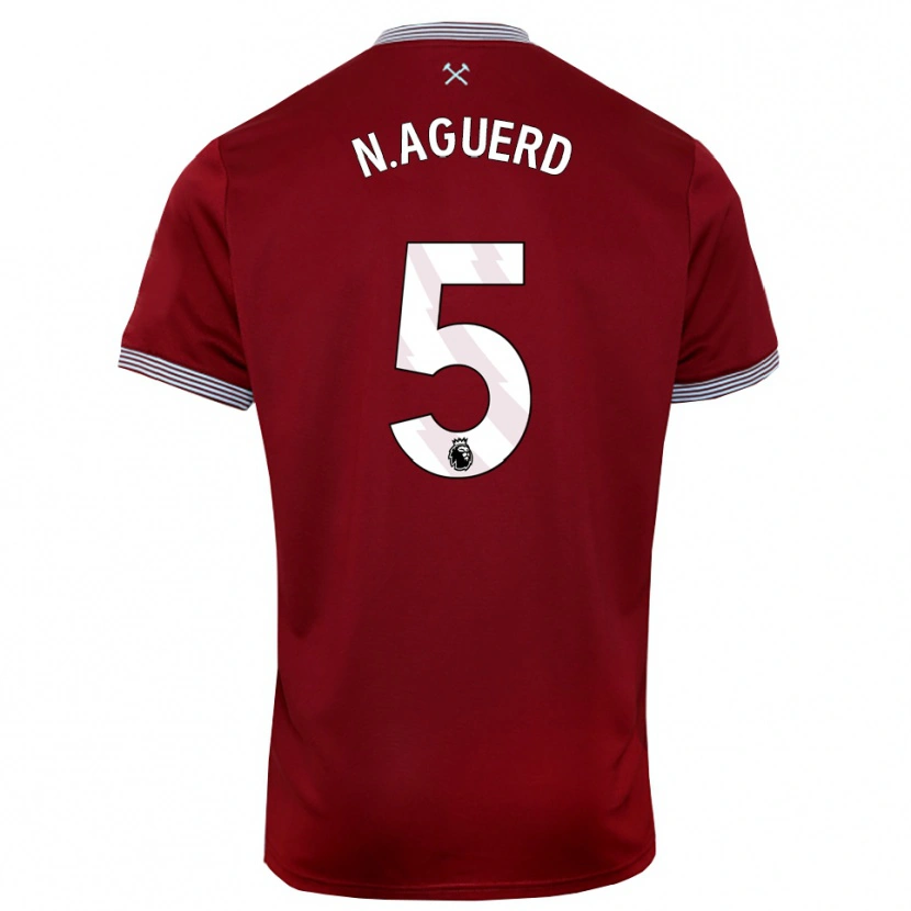 Danxen Män Nayef Aguerd #5 Vinröd Vit Hemmatröja Matchtröjor 2025/26 Tröjor T-Tröja