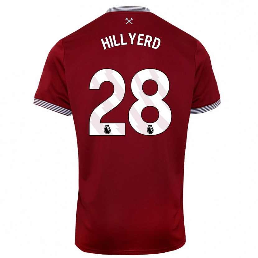 Danxen Män Sophie Hillyerd #28 Vinröd Vit Hemmatröja Matchtröjor 2025/26 Tröjor T-Tröja