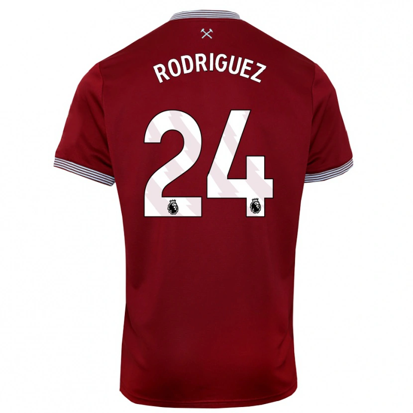 Danxen Män Guido Rodríguez #24 Vinröd Vit Hemmatröja Matchtröjor 2025/26 Tröjor T-Tröja