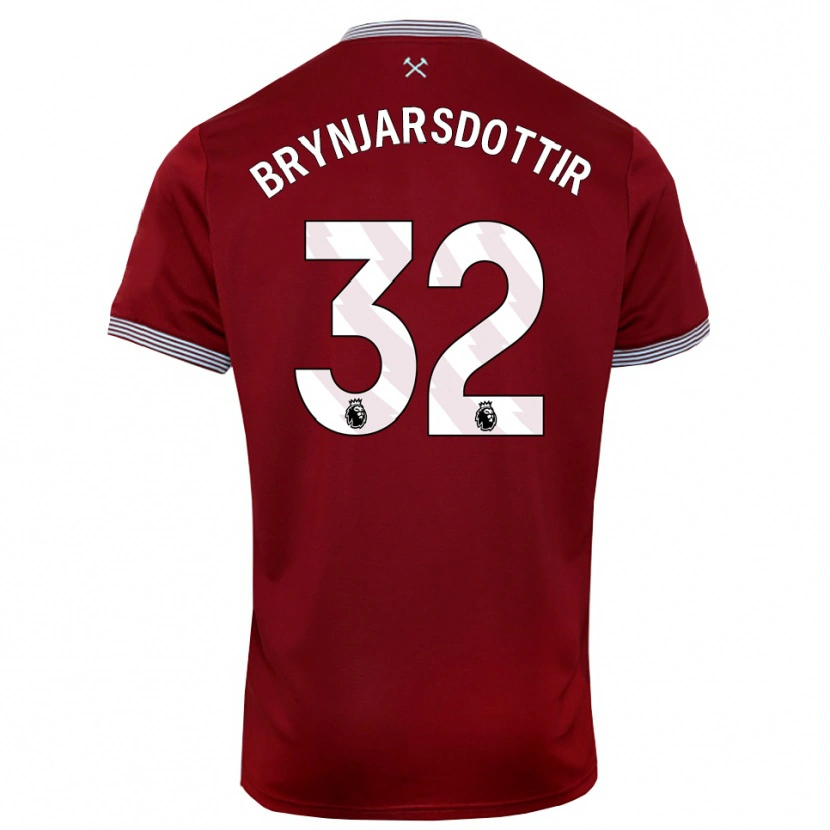 Danxen Män Dagny Brynjarsdottir #32 Vinröd Vit Hemmatröja Matchtröjor 2025/26 Tröjor T-Tröja