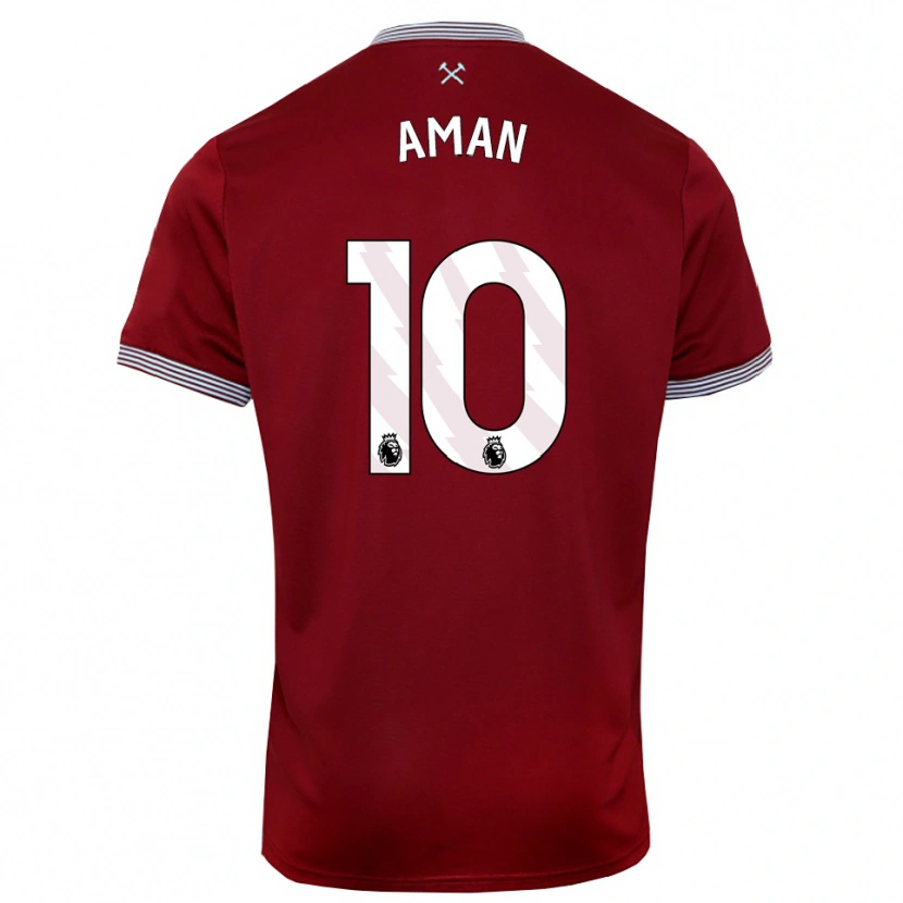 Danxen Män Abdulkareem Aman #10 Vinröd Vit Hemmatröja Matchtröjor 2025/26 Tröjor T-Tröja