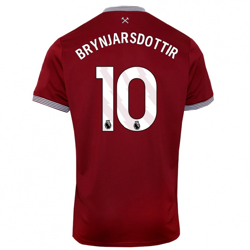 Danxen Män Dagný Brynjarsdóttir #10 Vinröd Vit Hemmatröja Matchtröjor 2025/26 Tröjor T-Tröja