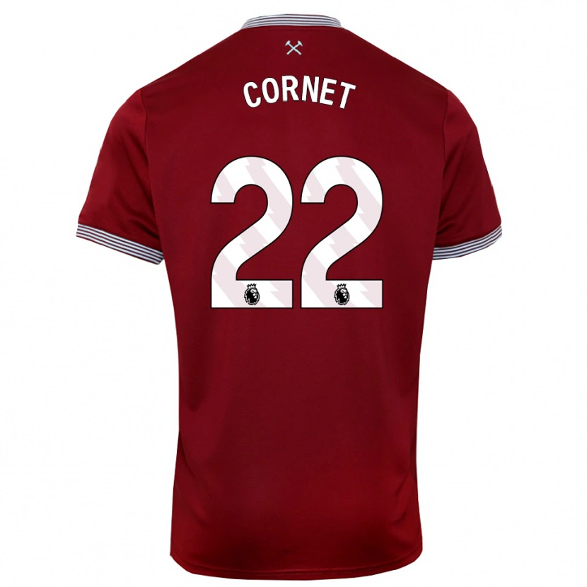 Danxen Män Maxwel Cornet #22 Vinröd Vit Hemmatröja Matchtröjor 2025/26 Tröjor T-Tröja