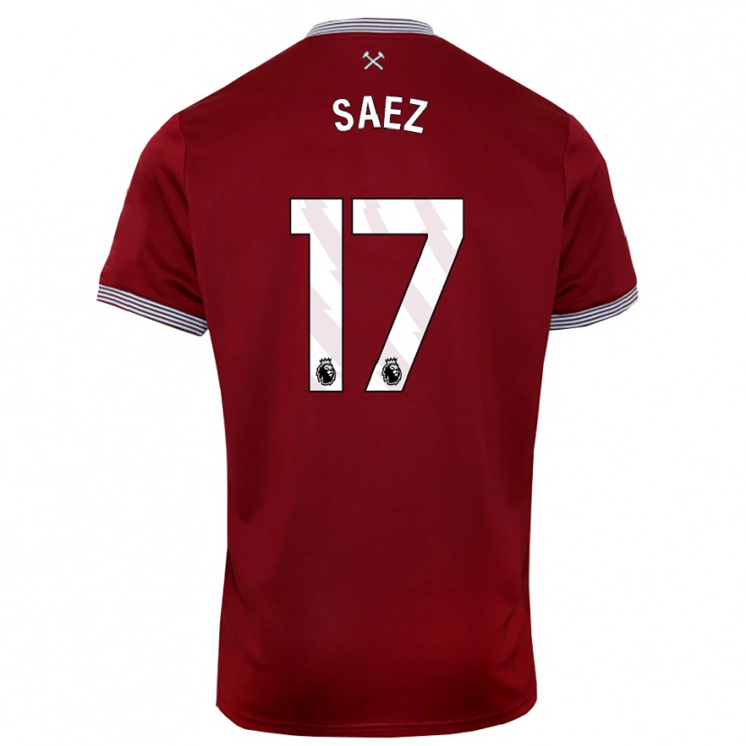 Danxen Män Camila Sáez #17 Vinröd Vit Hemmatröja Matchtröjor 2025/26 Tröjor T-Tröja