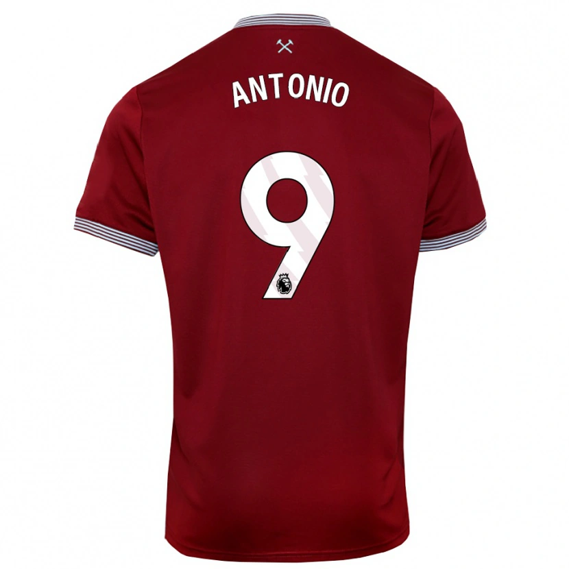 Danxen Män Michail Antonio #9 Vinröd Vit Hemmatröja Matchtröjor 2025/26 Tröjor T-Tröja