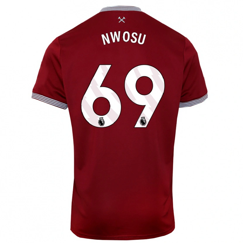 Danxen Män Chinaza Nwosu #69 Vinröd Vit Hemmatröja Matchtröjor 2025/26 Tröjor T-Tröja