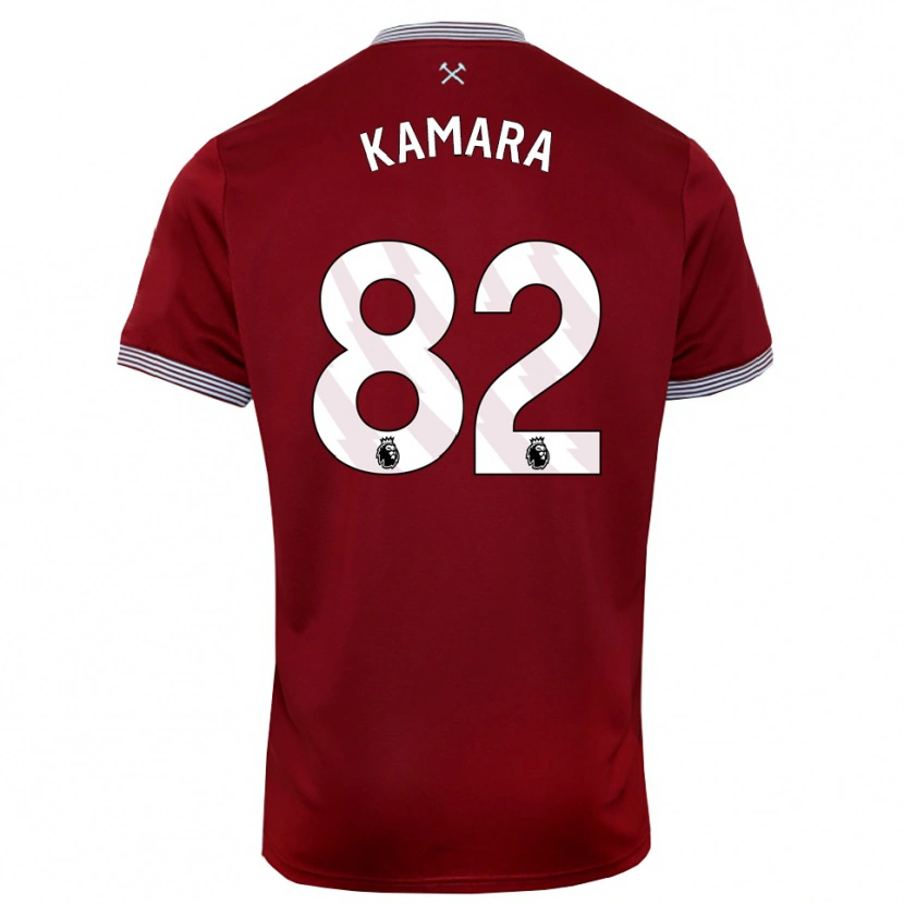 Danxen Män Aaron Kamara #82 Vinröd Vit Hemmatröja Matchtröjor 2025/26 Tröjor T-Tröja