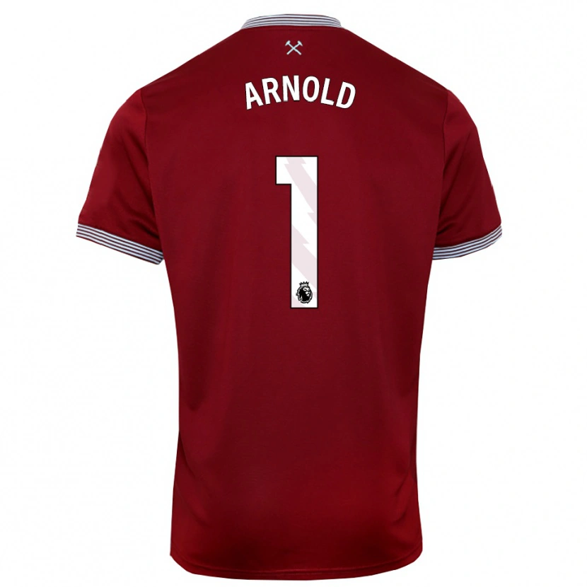 Danxen Män Mackenzie Arnold #1 Vinröd Vit Hemmatröja Matchtröjor 2025/26 Tröjor T-Tröja