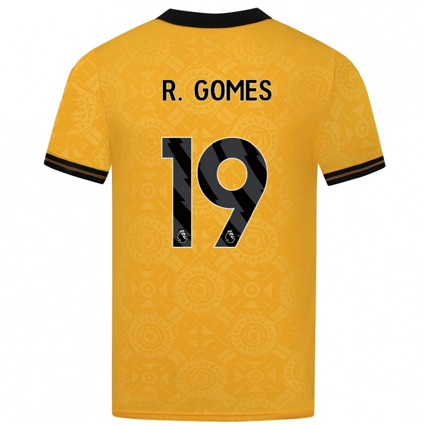 Danxen Män Rodrigo Gomes #19 Gul Svart Hemmatröja Matchtröjor 2025/26 Tröjor T-Tröja