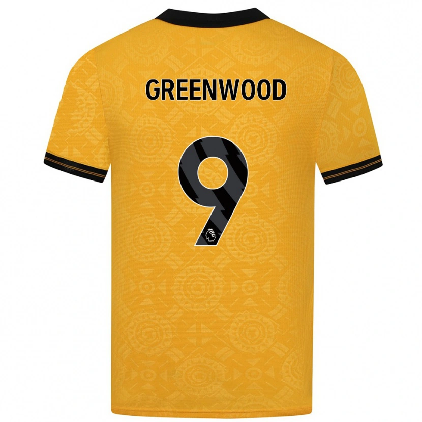 Danxen Män Jashayde Greenwood #9 Gul Svart Hemmatröja Matchtröjor 2025/26 Tröjor T-Tröja