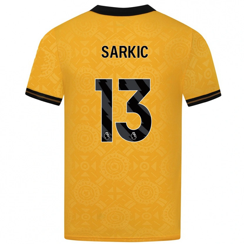 Danxen Män Matija Sarkic #13 Gul Svart Hemmatröja Matchtröjor 2025/26 Tröjor T-Tröja