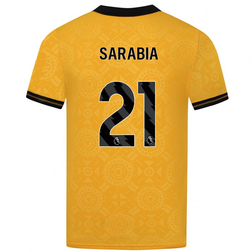 Danxen Män Pablo Sarabia #21 Gul Svart Hemmatröja Matchtröjor 2025/26 Tröjor T-Tröja