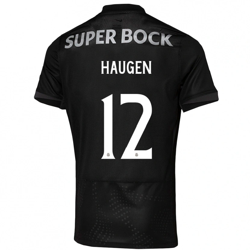 Danxen Män Madison Haugen #12 Svart Vit Bortatröja Matchtröjor 2025/26 Tröjor T-Tröja