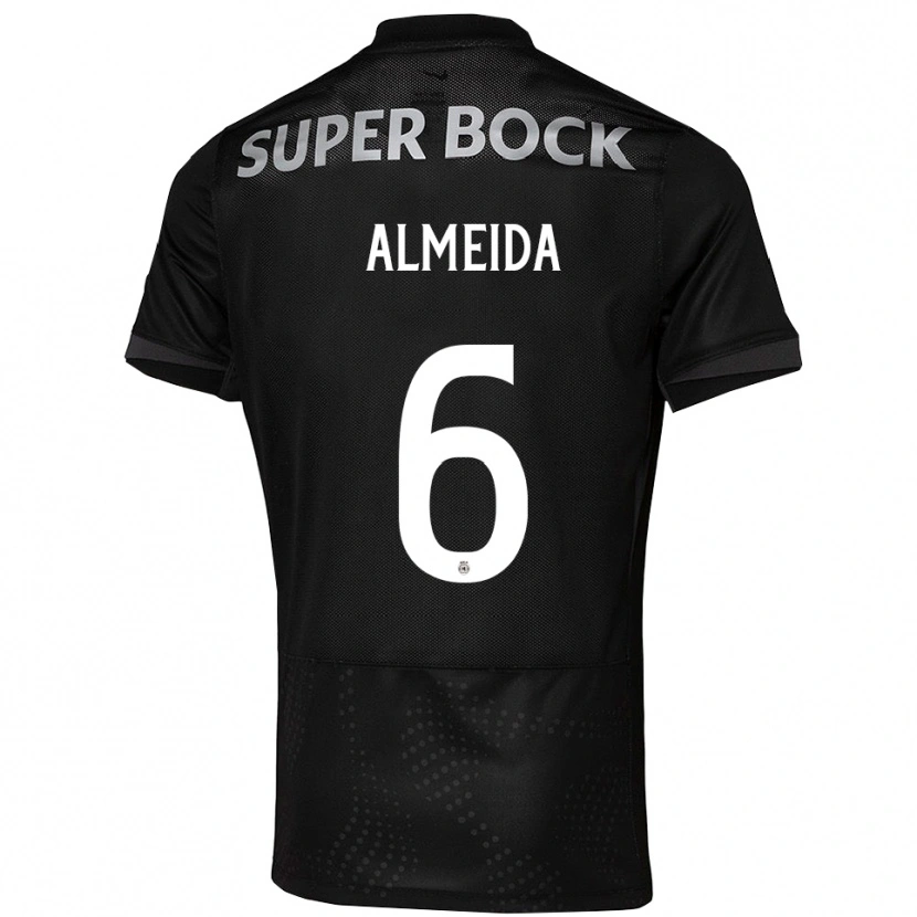 Danxen Män Martim Almeida #6 Svart Vit Bortatröja Matchtröjor 2025/26 Tröjor T-Tröja