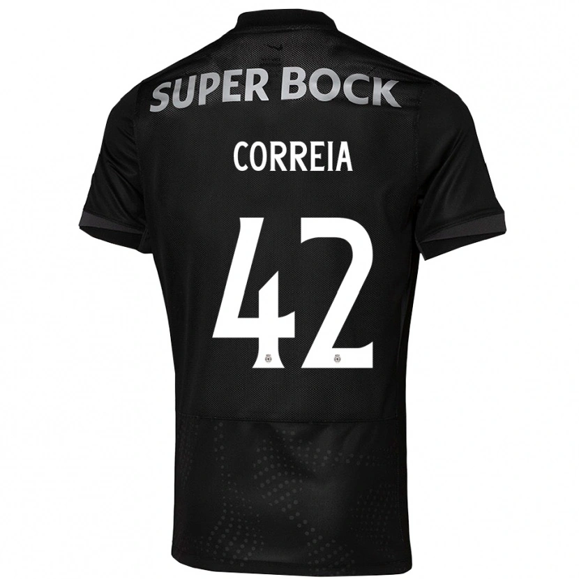 Danxen Män Maísa Correia #42 Svart Vit Bortatröja Matchtröjor 2025/26 Tröjor T-Tröja