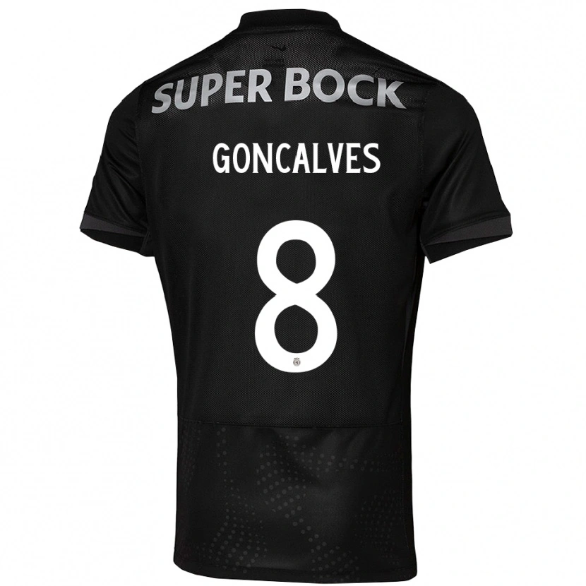 Danxen Män Pedro Gonçalves #8 Svart Vit Bortatröja Matchtröjor 2025/26 Tröjor T-Tröja