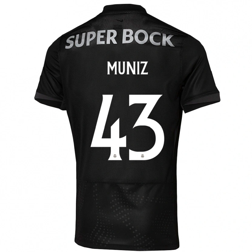 Danxen Män João Muniz #43 Svart Vit Bortatröja Matchtröjor 2025/26 Tröjor T-Tröja