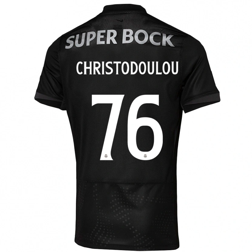 Danxen Män Argyris Christodoulou #76 Svart Vit Bortatröja Matchtröjor 2025/26 Tröjor T-Tröja