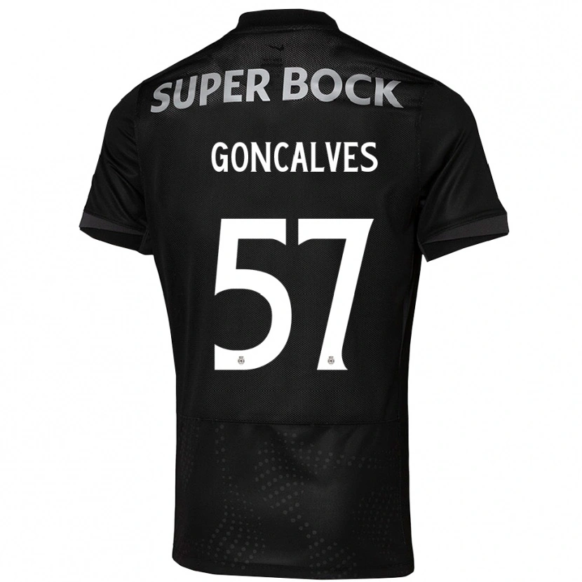 Danxen Män Inês Gonçalves #57 Svart Vit Bortatröja Matchtröjor 2025/26 Tröjor T-Tröja