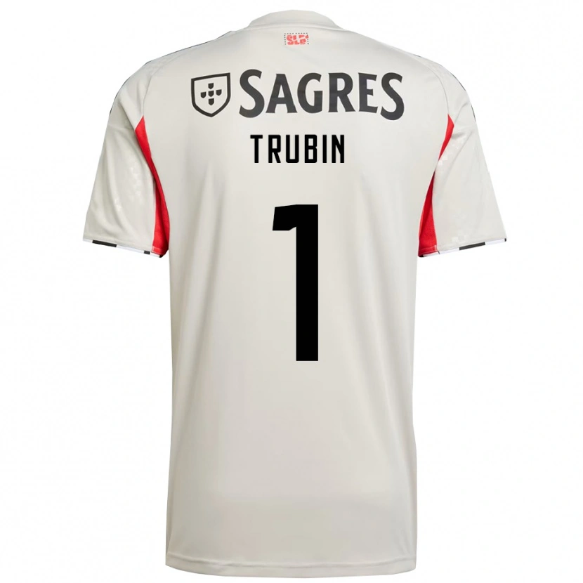 Danxen Män Anatoliy Trubin #1 Benvit Röd Bortatröja Matchtröjor 2025/26 Tröjor T-Tröja