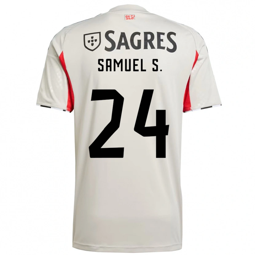 Danxen Män Samuel Soares #24 Benvit Röd Bortatröja Matchtröjor 2025/26 Tröjor T-Tröja