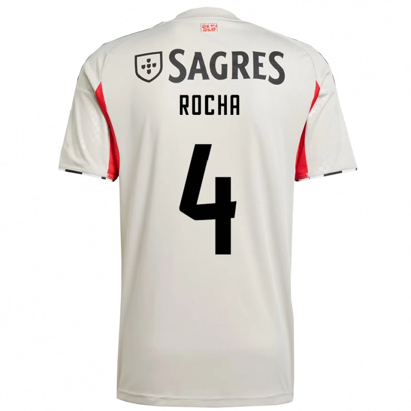 Danxen Män Diogo Rocha #4 Benvit Röd Bortatröja Matchtröjor 2025/26 Tröjor T-Tröja