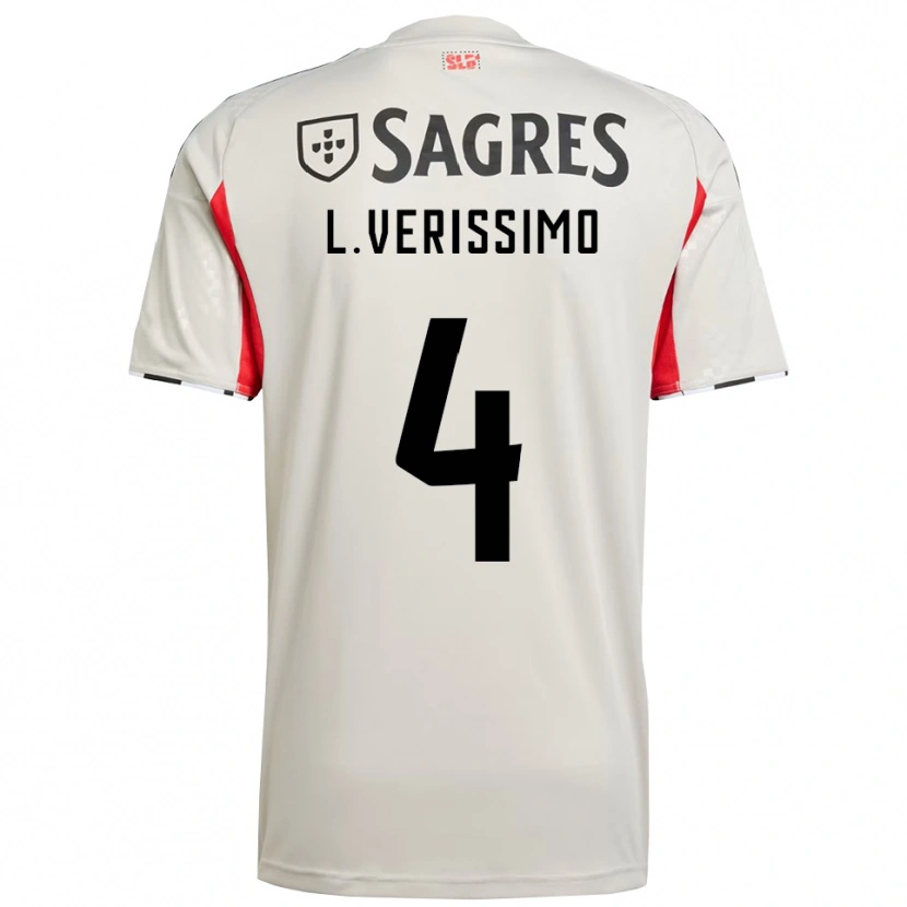 Danxen Män Lucas Verissimo #4 Benvit Röd Bortatröja Matchtröjor 2025/26 Tröjor T-Tröja