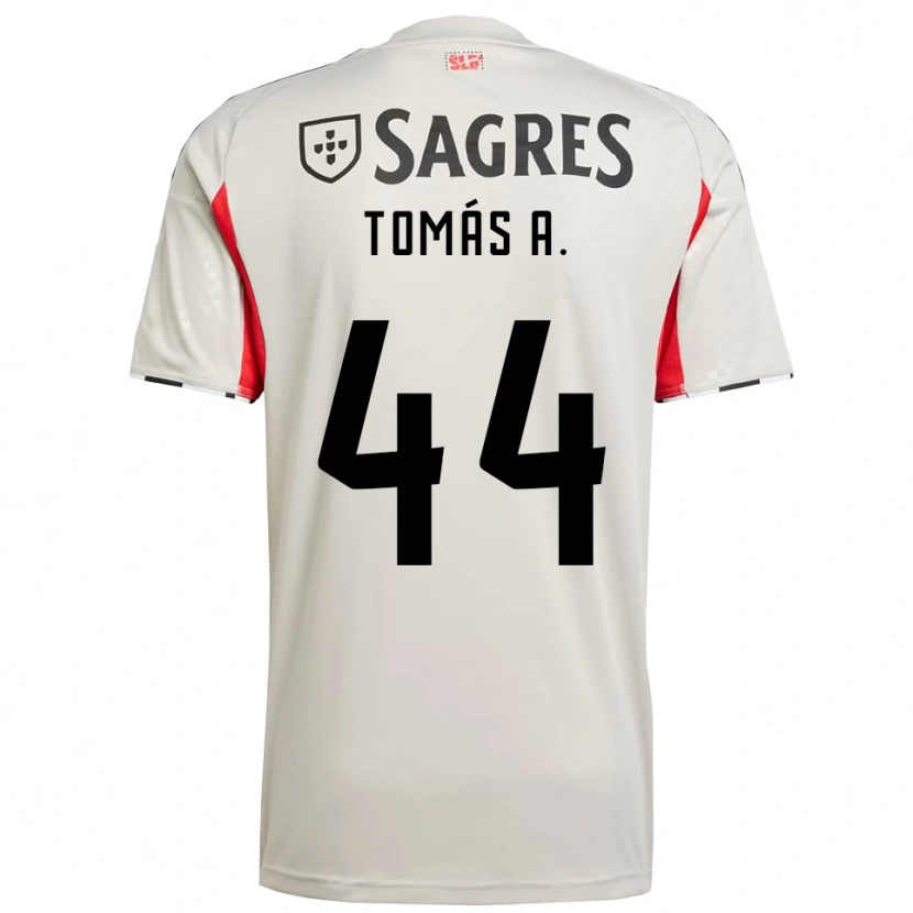 Danxen Män Tomás Araújo #44 Benvit Röd Bortatröja Matchtröjor 2025/26 Tröjor T-Tröja
