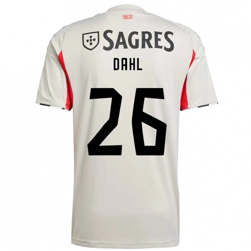 Danxen Män Samuel Dahl #26 Benvit Röd Bortatröja Matchtröjor 2025/26 Tröjor T-Tröja