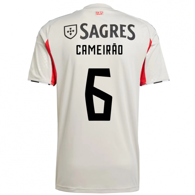 Danxen Män Beatriz Cameirão #6 Benvit Röd Bortatröja Matchtröjor 2025/26 Tröjor T-Tröja