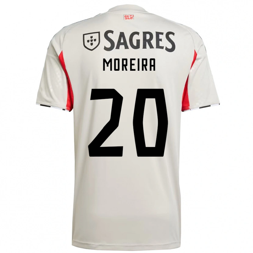 Danxen Män André Moreira #20 Benvit Röd Bortatröja Matchtröjor 2025/26 Tröjor T-Tröja