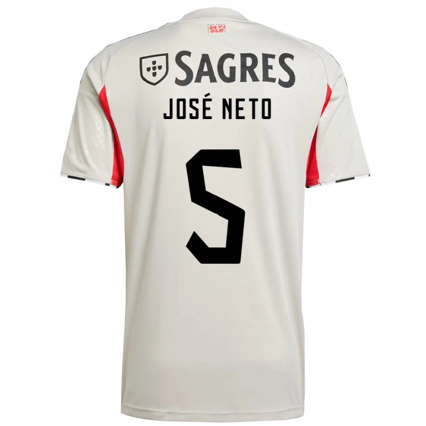 Danxen Män José Neto #5 Benvit Röd Bortatröja Matchtröjor 2025/26 Tröjor T-Tröja