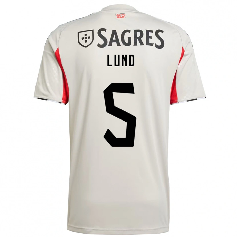 Danxen Män Marit Lund #5 Benvit Röd Bortatröja Matchtröjor 2025/26 Tröjor T-Tröja