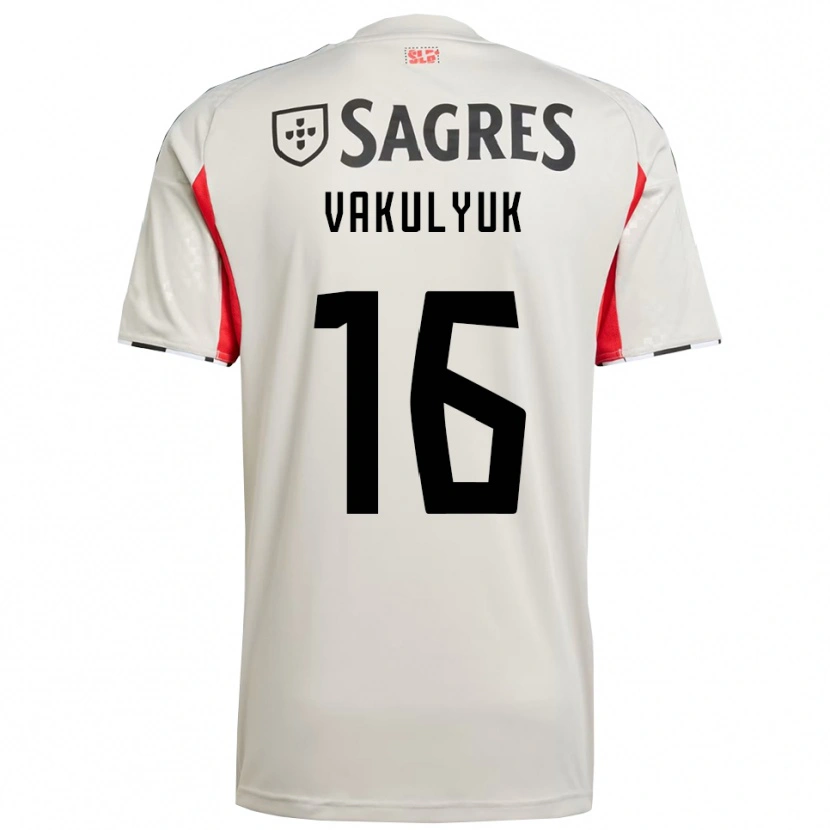 Danxen Män André Vakulyuk #16 Benvit Röd Bortatröja Matchtröjor 2025/26 Tröjor T-Tröja