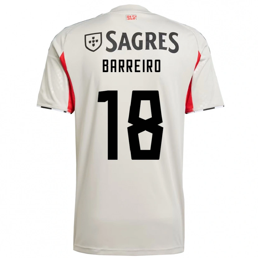 Danxen Män Leandro Barreiro #18 Benvit Röd Bortatröja Matchtröjor 2025/26 Tröjor T-Tröja