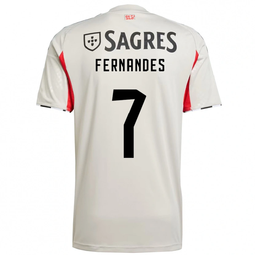 Danxen Män Ricardo Fernandes #7 Benvit Röd Bortatröja Matchtröjor 2025/26 Tröjor T-Tröja