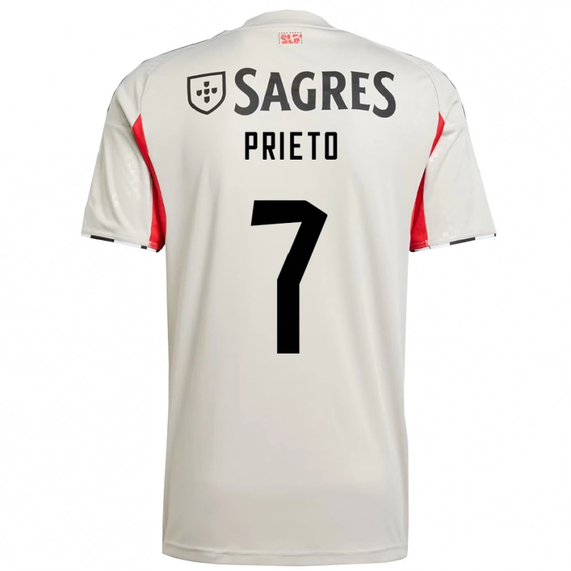 Danxen Män Cristina Prieto #7 Benvit Röd Bortatröja Matchtröjor 2025/26 Tröjor T-Tröja