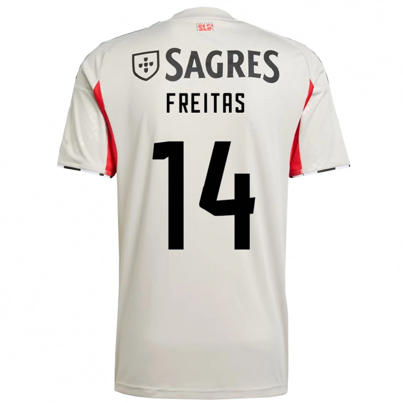 Danxen Män Tiago Freitas #14 Benvit Röd Bortatröja Matchtröjor 2025/26 Tröjor T-Tröja