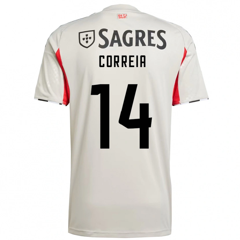 Danxen Män Carolina Correia #14 Benvit Röd Bortatröja Matchtröjor 2025/26 Tröjor T-Tröja