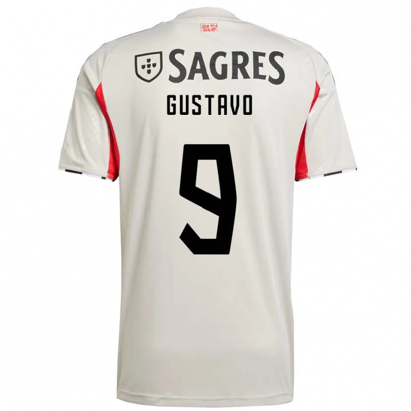 Danxen Män Gustavo Ferreira #9 Benvit Röd Bortatröja Matchtröjor 2025/26 Tröjor T-Tröja