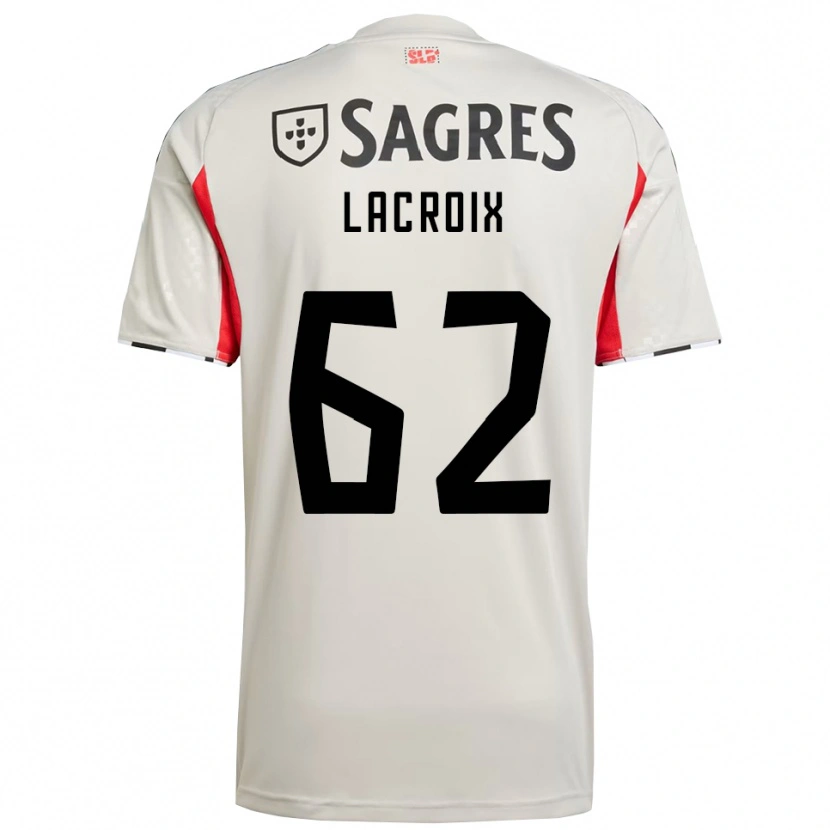 Danxen Män Lenny Lacroix #62 Benvit Röd Bortatröja Matchtröjor 2025/26 Tröjor T-Tröja