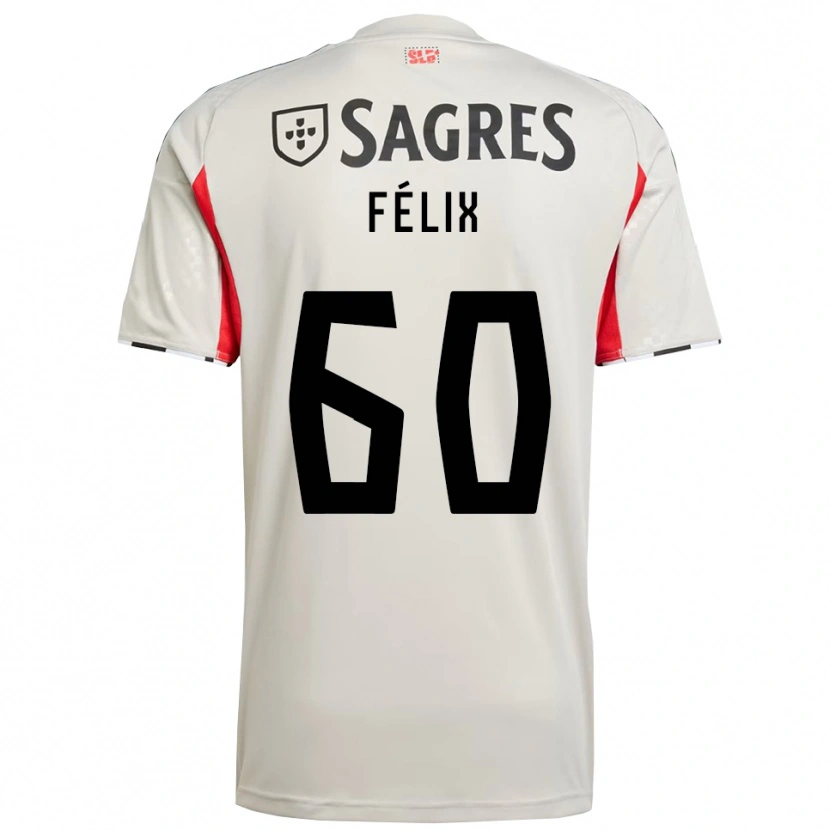 Danxen Män Nuno Félix #60 Benvit Röd Bortatröja Matchtröjor 2025/26 Tröjor T-Tröja