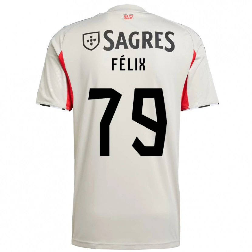 Danxen Män Hugo Félix #79 Benvit Röd Bortatröja Matchtröjor 2025/26 Tröjor T-Tröja