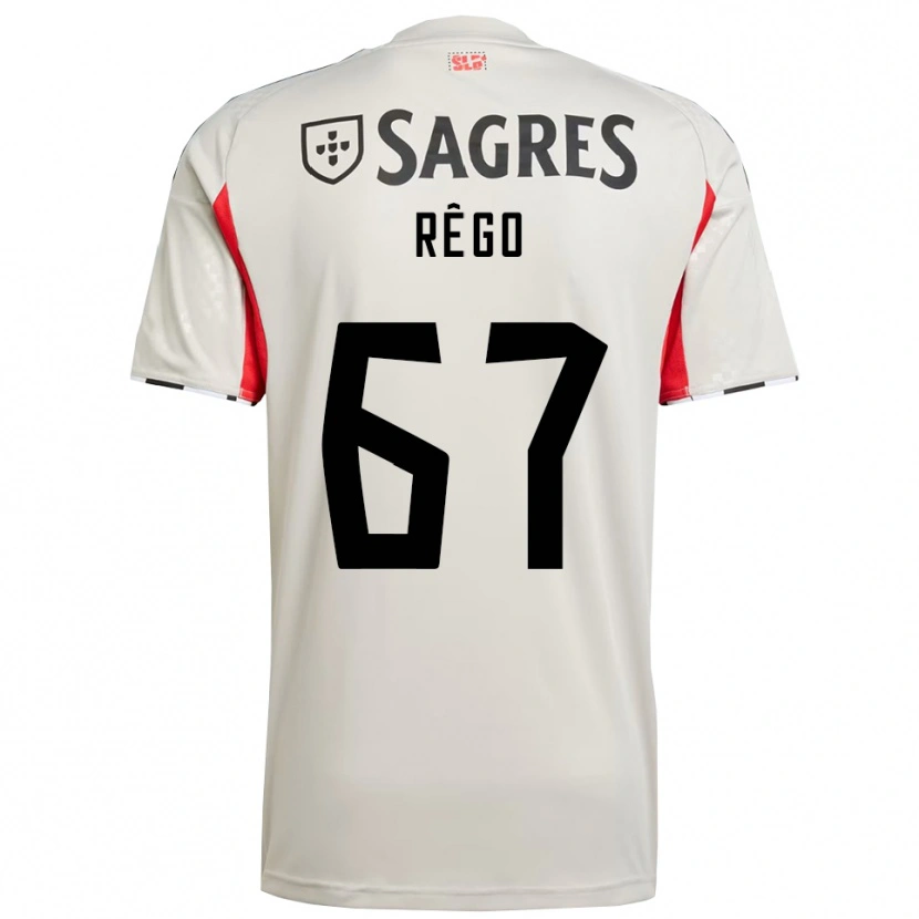 Danxen Män Rodrigo Rêgo #67 Benvit Röd Bortatröja Matchtröjor 2025/26 Tröjor T-Tröja
