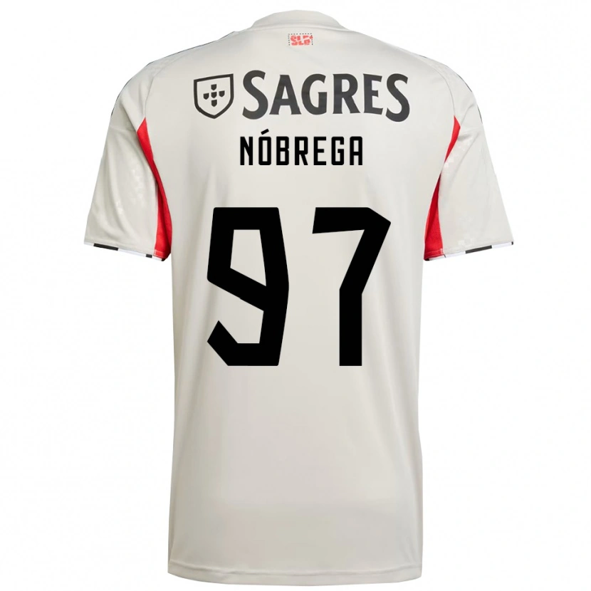 Danxen Män Ricardo Nóbrega #97 Benvit Röd Bortatröja Matchtröjor 2025/26 Tröjor T-Tröja