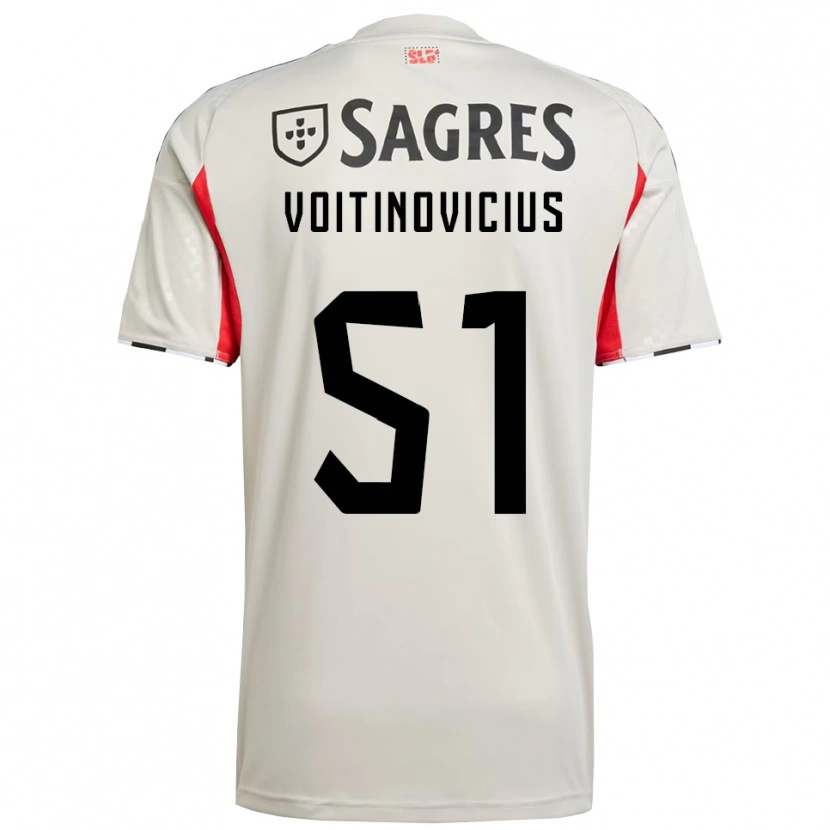 Danxen Män Arnas Voitinovičius #51 Benvit Röd Bortatröja Matchtröjor 2025/26 Tröjor T-Tröja