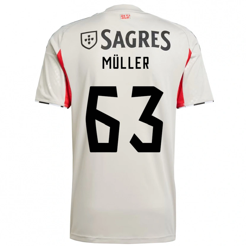 Danxen Män José Müller #63 Benvit Röd Bortatröja Matchtröjor 2025/26 Tröjor T-Tröja