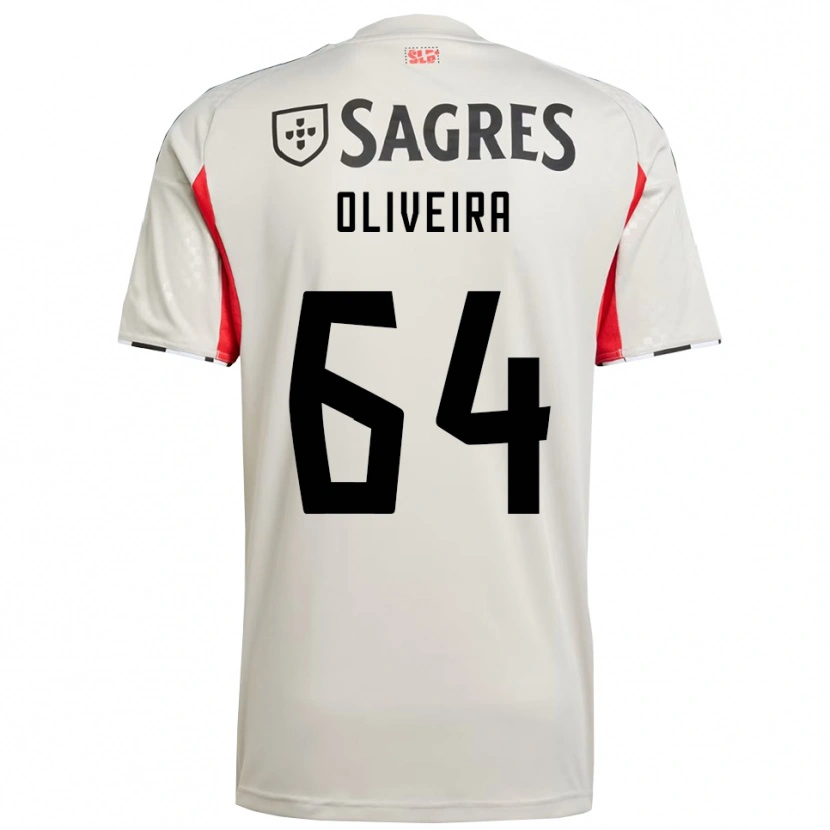 Danxen Män Gonçalo Oliveira #64 Benvit Röd Bortatröja Matchtröjor 2025/26 Tröjor T-Tröja