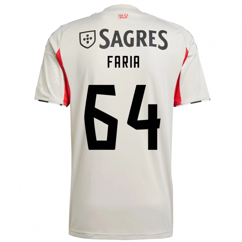 Danxen Män Hugo Faria #64 Benvit Röd Bortatröja Matchtröjor 2025/26 Tröjor T-Tröja